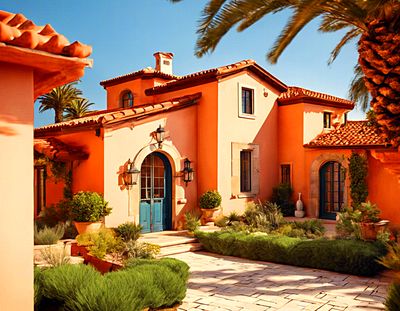 Mediterranean-Style Villa Download Jigsaw Puzzle