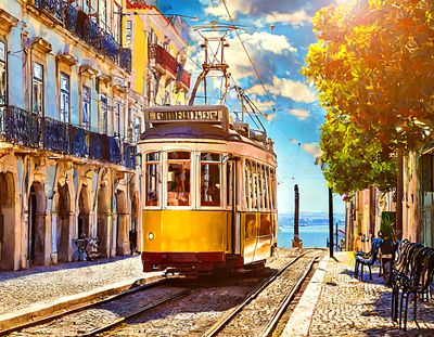 Tram, Lisbon Download Jigsaw Puzzle