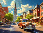 1950s Small Town Download Jigsaw Puzzle