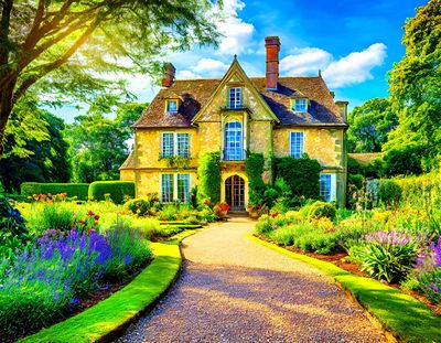 English Manor House Download Jigsaw Puzzle