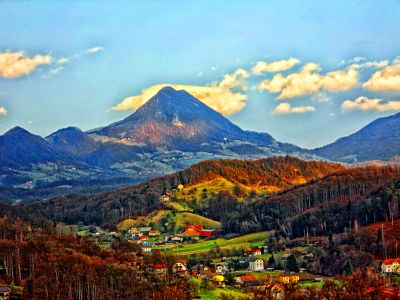 Mountain Village Valley Download Jigsaw Puzzle
