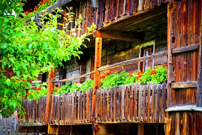 Rustic Wooden Balcony Download Jigsaw Puzzle