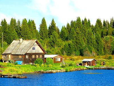 Nordic Lakeside Cabins Download Jigsaw Puzzle